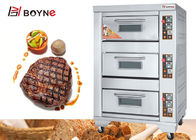 220v Gas Industrial Baking Oven Stainless Steel Three Layer Three Tray