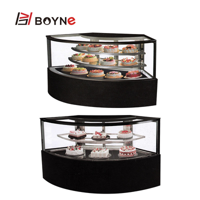D Type Horizont Al Two Layers Cake Display Freezer Fan Shaped