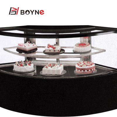 D Type Horizont Al Two Layers Cake Display Freezer Fan Shaped