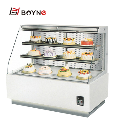 Single Sided Open Three Tier Cake Display Case LED Indoor Lighting use in the market