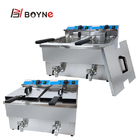 Counter Top Commercial Kitchen Cooking Equipment Double Tank 12L Deep Fryer With Oil Filter